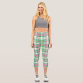 Leggings Capri Emerald Green Hot Pink Whelf Preppy Madras (Recto)