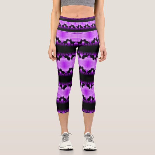 Leggings Capri Empreinte de Cheval Violet (Recto)