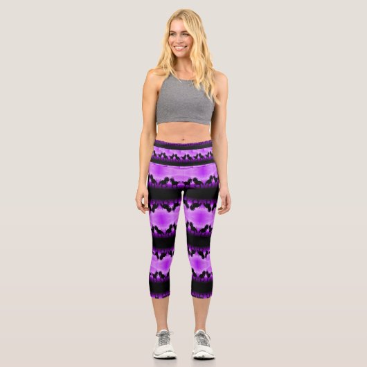 Leggings Capri Empreinte de Cheval Violet (Recto)