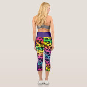 Leggings Capri Empreinte de léopard arc-en-ciel féroce Vegan (Verso)