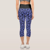 Leggings Capri Empreinte de léopard bleu (Verso)