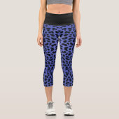 Leggings Capri Empreinte de léopard bleu (Recto)