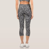 Leggings Capri Empreinte de léopard chic Black Silver Grey (Verso)