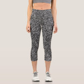 Leggings Capri Empreinte de léopard chic Black Silver Grey (Recto)