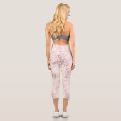 Leggings Capri Empreinte de léopard de Glam blanc rose (Verso)