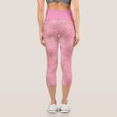 Leggings Capri Empreinte de léopard de Glam d'or rose (Verso)
