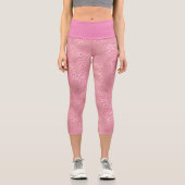 Leggings Capri Empreinte de léopard de Glam d'or rose (Recto)