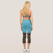 Leggings Capri Empreinte de léopard de Parties scintillant bleu t (Verso)