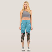 Leggings Capri Empreinte de léopard de Parties scintillant bleu t (Recto)