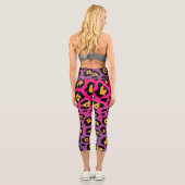 Leggings Capri Empreinte de léopard pourpre (Verso)