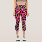 Leggings Capri Empreinte de léopard pourpre (Recto)