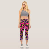 Leggings Capri Empreinte de léopard pourpre (Recto)