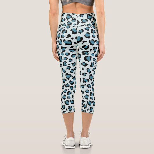 Leggings Capri Empreinte de léopard, Spots de léopard, Leopard bl (Verso)