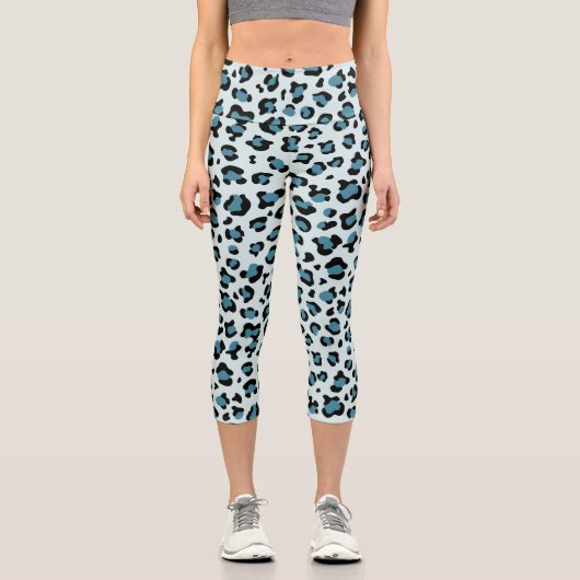 Leggings Capri Empreinte de léopard, Spots de léopard, Leopard bl (Recto)
