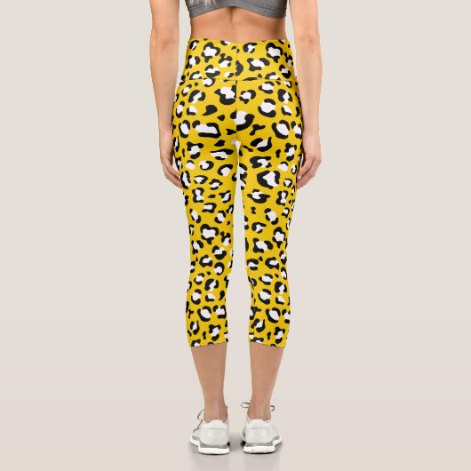 Leggings Capri Empreinte de léopard, Spots de léopard, Leopard Ja (Verso)