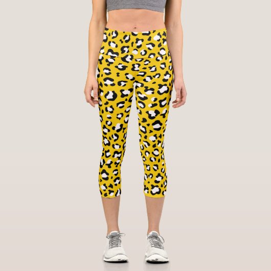 Leggings Capri Empreinte de léopard, Spots de léopard, Leopard Ja (Recto)