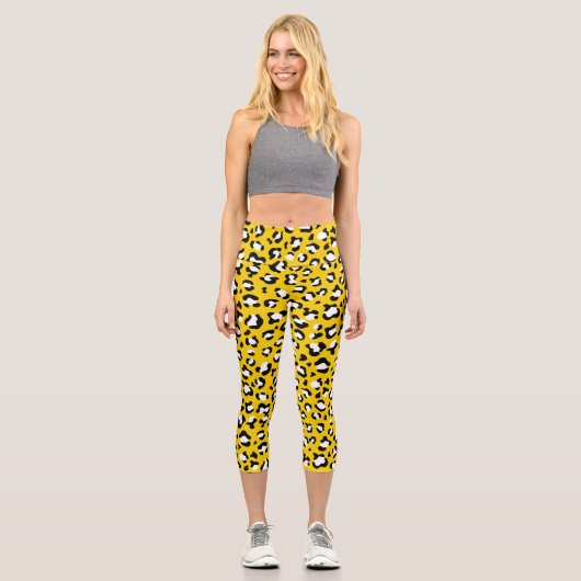 Leggings Capri Empreinte de léopard, Spots de léopard, Leopard Ja (Recto)