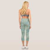 Leggings Capri Empreinte de léopard turquoise Gold Glam (Verso)