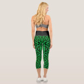 Leggings Capri Empreinte de léopard vert (Verso)