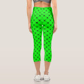 Leggings Capri empreinte du crâne d'halloween vert acide (Verso)
