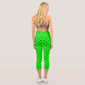 Leggings Capri empreinte du crâne d'halloween vert acide (Verso)