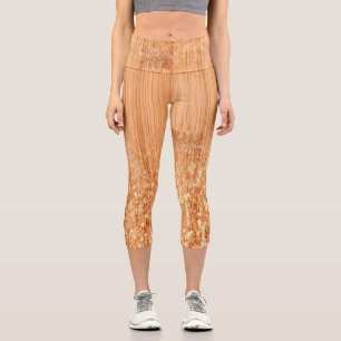 Leggings Capri Empreinte en bois de bambou orange