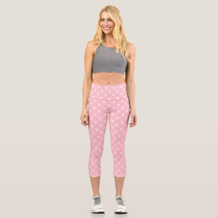 Leggings Capri empreinte pastel rose halloween crâne croisés