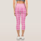 Leggings Capri Empreintes de pattes roses mignonnes capri legging (Verso)