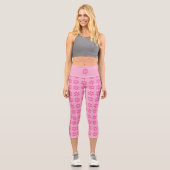 Leggings Capri Empreintes de pattes roses mignonnes capri legging (Recto)