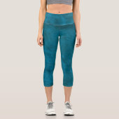 Leggings Capri en cuir turquoise (Recto)