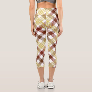 Leggings Capri En vichy d'été pour les femmes en tenue plastique