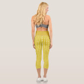 Leggings Capri En vichy rétro Plaid en moutarde Jaune  (Verso)