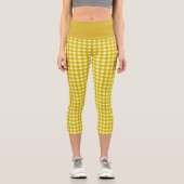 Leggings Capri En vichy rétro Plaid en moutarde Jaune  (Recto)