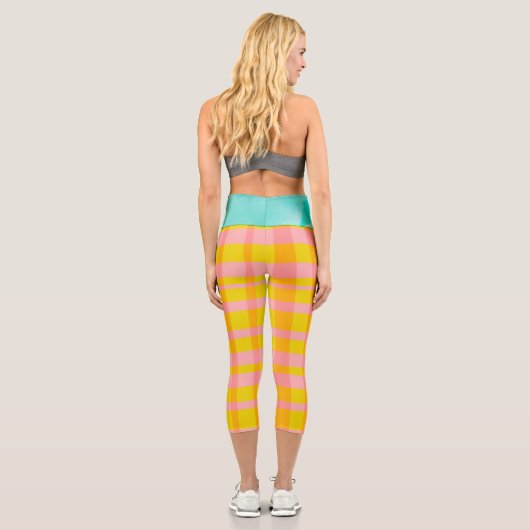 Leggings Capri en vichy rose (Verso)