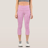 Leggings Capri En vichy rose et blanc (Recto)