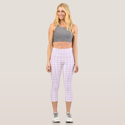 Leggings Capri En vichy violet F & L (Recto)