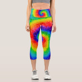 Leggings Capri Encre d'alcool à Cravate arc-en-ciel (Recto)