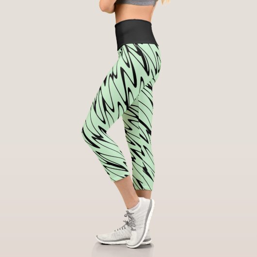 Leggings Capri Engager la dynamique verte de la menthe (Gauche)