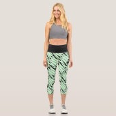 Leggings Capri Engager la dynamique verte de la menthe (Recto)