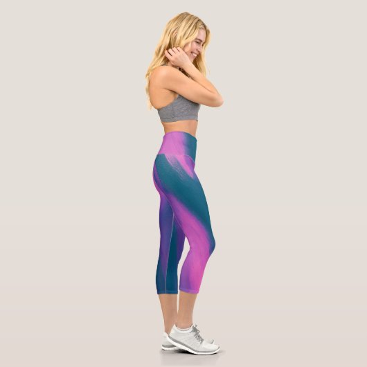 Leggings Capri Ensemble de yoga pour femmes avec design de brosse (Droite)