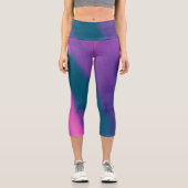 Leggings Capri Ensemble de yoga pour femmes avec design de brosse (Recto)