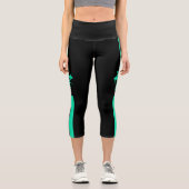 Leggings Capri Équipe d'anniversaire de la joueuse de football fé (Recto)