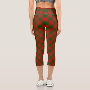 Leggings Capri Erskine tartan rouge vert plaid