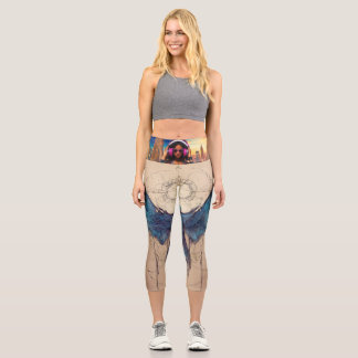 Leggings Capri Essence du dessin simple, les ailes comme inspirat