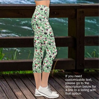 Leggings Capri Été - coccinelles, papillons feuilles- PAS DE TEXT
