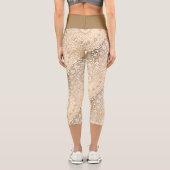 Leggings Capri Ethnic Asian Oriental Mandala Golden n Brown (Verso)