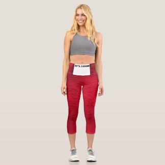 Leggings Capri Étiquettes de couleur rouge confortables