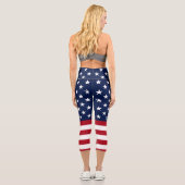 Leggings Capri Étoiles et rayures patriotiques (Verso)