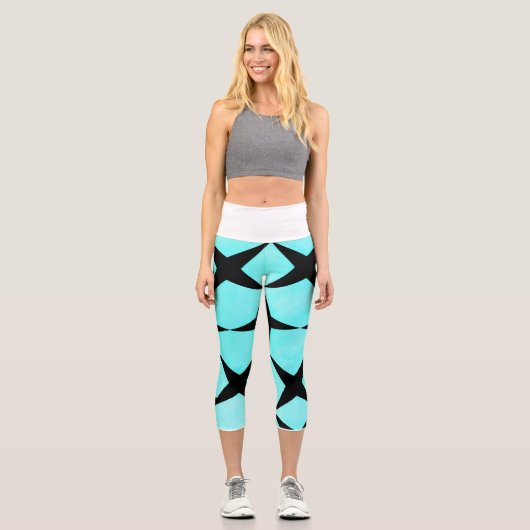 Leggings Capri Étoiles Géométriques (Recto)