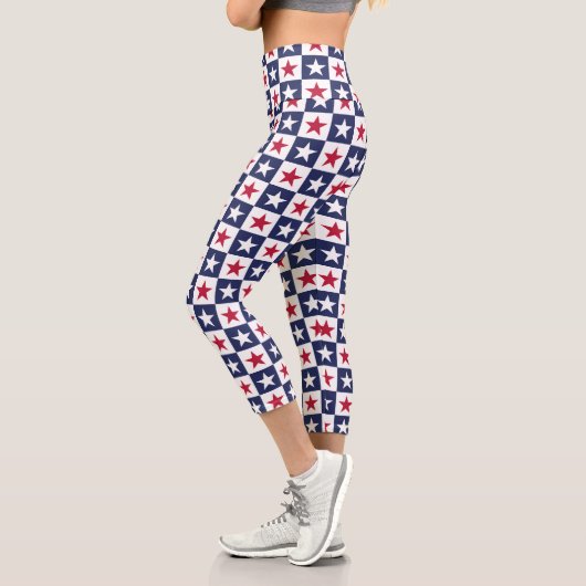 Leggings Capri Étoiles patriotiques (Gauche)